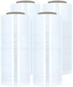 PSBM 256 Rolls 12 Inch x 1500 Feet 90 Gauge Stretch Film/Wrap, Heavy Duty Industrial Strength Clear Shrink Plastic Wrap for Moving, Packing, Shipping, Pallet Wrapping & Storage