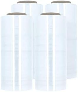 PSBM 256 Rolls 12 Inch x 1500 Feet 90 Gauge Stretch Film/Wrap, Heavy Duty Industrial Strength Clear Shrink Plastic Wrap for Moving, Packing, Shipping, Pallet Wrapping & Storage