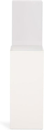 Displays2go Pedestal Display Stands with Contemporary Tiered Design and Recycled Acrylic Topper (PEDWDWH3)