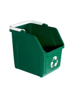 6 Gallon Stackable Recycling Bins Build Your Recycling Center for Homes, Garages, Offices Made of 100% Recycled Plastic and with Carrying Handle - (Green, 1 Pack)
