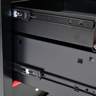 6 Drawer Rolling Tool Chest with Locker, 22.2" D Metal Movable Lockable Tool Cart Box Multi-Functional Hardware Storage Cabinet Box for Warehouse Basement Home Pantry Garage