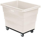 Global Industrial 12 Bushel Plastic Bulk Box Truck, Steel Chassis Base, 1000 lbs. Capacity, 4" Non-Maring Rubber Casters, White, 38-2/5"L x 28-9/10"W x 33" H