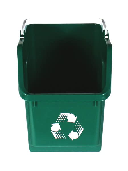 6 Gallon Stackable Recycling Bins Build Your Recycling Center for Homes, Garages, Offices Made of 100% Recycled Plastic and with Carrying Handle - (Green, 1 Pack)