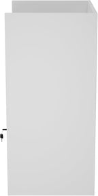 24”W * 18”D * 38”H - Retail Cash Register Stand， White Cash Wrap Checkout Desk，Counter Stand with Glass Display Cabinet for Retail