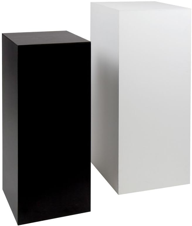 shopPOPdisplays White Expanded PVC Display Pedestal - Lightweight, Portable & Durable for Events, Trade Shows - 50 lb. Capacity (11.5" W x 11.5" L x 24" H)