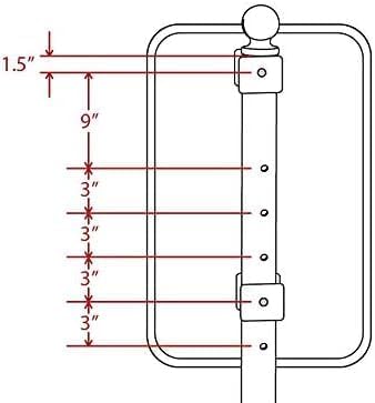 Tip-n-Roll Portable Pole 2 Sign Holder | 18"w x 12"h Wheeled Base | Black Base | 48”h Pole (PP2)
