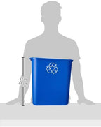 United Solutions 7 Gallon/28 Quart Efficient Recycle Wastebasket | Fits Under Desk | Small, Narrow Spaces in Commercial, Kitchen, Home Office, Dorm | Easy to Clean, 1 Pack, Blue, Model Number: WB0084