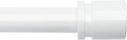 Curtain Rods for Windows 16 to 170 Inches Adjustable Length 1 Inch Diameter Window Curtain Rod with Aluminium End Cap, White