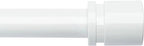 Curtain Rods for Windows 16 to 240 Inches Adjustable Length 1 Inch Diameter Window Curtain Rod with Aluminium End Cap, White