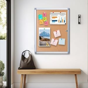 Enclosed Cork Bulletin Board Tamper-Proof Dispaly Case, Aluminium Frame, All-Weather Cork Noticeboard, Outdoor Enclosed Cork Board for School, Office, Restaurant, Hospital (20 X 26 Inches)