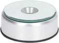 Diydeg Rotating Display Stand, 4" 360° Rotating Round Display Base Stand with Lights, Battery Powered(Without), Circular Display Pedestal for 3D Crystal Cube Glass Art Acrylic Statues