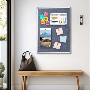 Enclosed Bulletin Board 38x28 Inch Outdoor Notice Board Tamper-Proof Flannel Lockable Display Cases with Aluminum Frame, All Weather Pinboard for Hospital, Restaurant Kitchen, Office