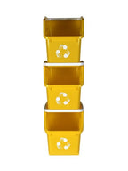 6 Gallon Stackable Recycling Bins for Homes, Garages, Offices Made of 100% Recycled Plastic - (Yellow, 20 Pack)
