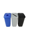 City Box 7 Gallon Triple Bin Trash Can and Reyclcing Bin with Lid for Residential, Business, and Commercial Recycling - NYC Compliant (Triple Cans Paper Waste)