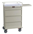 4 Drawer Punch Card Medication Cart, 46.5"H x 29.5"W x 22.5"D, Beige/Sand