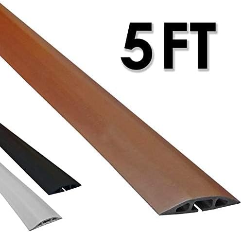 Electriduct D-2 Low Profile Rubber Duct Cord Cover Floor Cable Protector - 5 Feet - Brown - Pack of 2 (Raw Rubber Material)