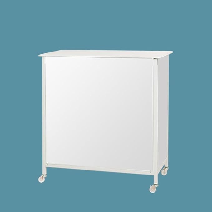 Folding Portable Promotion Counter Table - Pop Up Podium for Trade Shows, Events & Tastings, Commercial Display Booth Kiosk with Banner Stand(Size:80 * 40 * 180cm,Color:PVC Board)