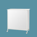 Folding Portable Promotion Counter Table - Pop Up Podium for Trade Shows, Events & Tastings, Commercial Display Booth Kiosk with Banner Stand(Size:80 * 40 * 80cm,Color:PVC Board)