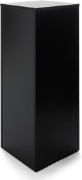 Displays2go, Portable Gallery Pedestal, Laminated Particle Board, Melamine Construction – Black Finish (WDCUBEBLK3)