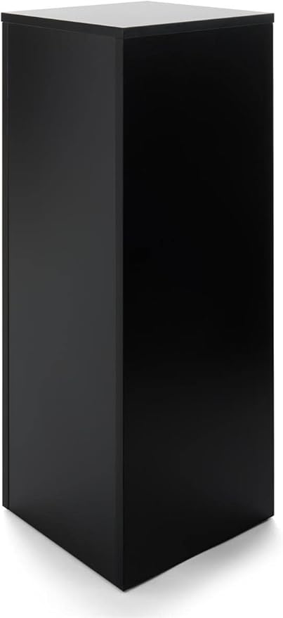 Displays2go, Portable Gallery Pedestal, Laminated Particle Board, Melamine Construction – Black Finish (WDCUBEBLK3)