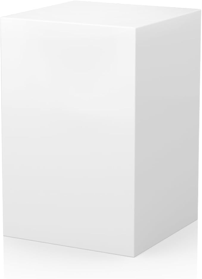 Cube Display Pedestal Stand for Bridal Shop, Square White Display Risers Columns, Party Event Decor Platform Base Tables for Boutiques Wedding Birthday Party Exhibition (15.7*15.7*23.6in)