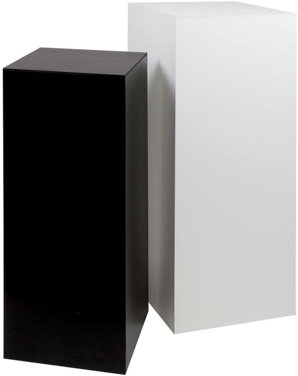 shopPOPdisplays Black Economy Display Pedestal - Expanded PVC - Lightweight, Portable & Durable for Events, Trade Shows - 50 lb. Capacity (15" W x 15" L x 42" H)