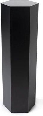 Displays2go 6-Sided Retail Pedestal Stand, Laminate, 36-inch Tall - Black (SMHEXPD36BLK)