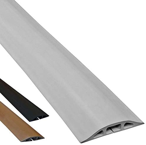 Electriduct D-2 Low Profile Rubber Duct Cord Cover Floor Cable Protector - 5 Feet - Gray - Pack of 2 (Raw Rubber Material)