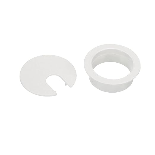 TuTuYa 8PCS Desk Grommet, Desk Grommet 1-1/2 Inch (38mm) Desk Cable Grommet Desk Cable Hole Covers with Hole Saw, Ideal Solution for Office and Home Table Cable (White,1-1/2 Inch)