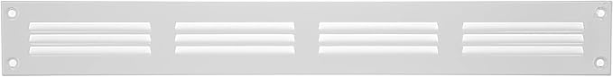 Repa Market 2-Pack Air Vent Cover 16x2 Inch (Outer Dimensions) White Galvanized Steel Louvered Grill Cover with Mesh Screen/Wall or Ceiling Vent/HVAC Register for Indoor and Outdoor Ventilation