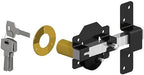 GATEMATE 2”(50mm) Single Locking Premium Long Throw Lock, High Security with Slide Bolt, Stainless Steel & Powder Coated, Corrosion Resistant, Elongated Keep for Gate Drop.
