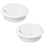 2 Pcs Desk Grommet 2" / 50 mm, Desk Cord Hole Cover, Cable Grommet ABS Plastic, Desk Hole Grommet for Home & Office Pc, Detachable Adjustable Cable Cord Organizer-White
