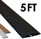 Electriduct D-2 Low Profile Rubber Duct Cord Cover Floor Cable Protector - 5 Feet - Black - Pack of 2 (Raw Rubber Material)