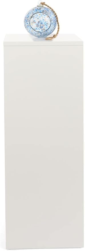 Displays2go, Rectangular Retail Store Pedestal, Laminated Particle Board & Melamine Construction – White Finish (WDCUBEWHT3)