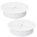 2 Pcs Desk Grommet 3-1/8" / 80 mm, Desk Hole Cover for Cables White, Cable Grommet ABS Plastic, Desk Hole Grommet for Home & Office Pc, Detachable Cable Cord Organizer