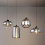 Industrial Shape of Onion Vintage Chandelier E27 Pendant Light Ceiling Lamp Colorful Glass Cage (Mirror Grey)