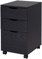 HOMCOM 3 Drawer Mobile File Cabinet, Rolling Printer Stand, Vertical Filing Cabinet, Brown Wood Grain