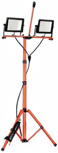 LEDMO 26000 Lumen Led Work Light with Tripod Stand 200W IP65 Waterproof Adjustable Angle Portable Led Work Floodlights with 76.8in Metal Telescoping Tripod for Warehouse, Yard, Job site