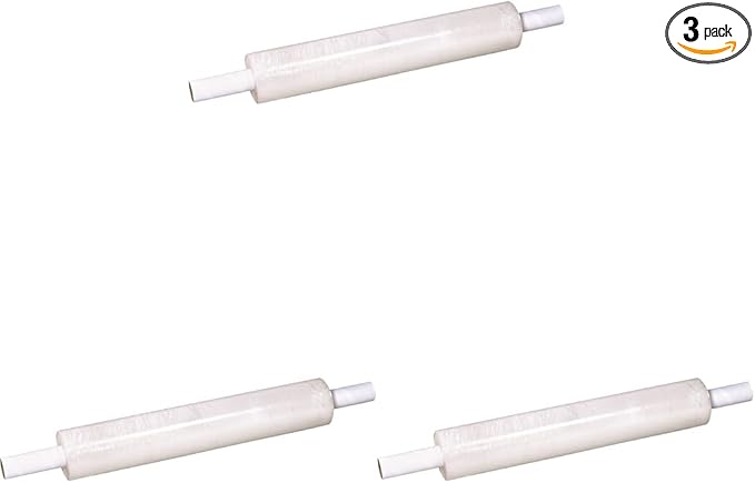 BOX USA Stretch Wrap Extra Wide Stretch Film Roll - 20 in Wide & 1000 ft long Clear Plastic Wrap with Handles for Pallet Wrapping Shipping Moving (Pack of 3)