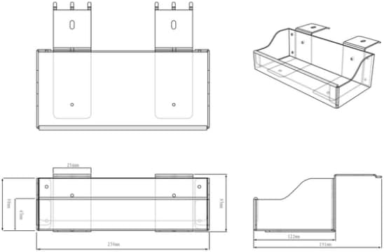 Clear Merchandising Shelf Extender | 10"W x 3"H x 4"D | Heavy Duty Gondola Brackets | Clear