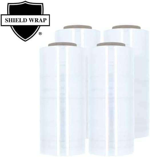 PSBM 256 Rolls 12 Inch x 1500 Feet 80 Gauge Stretch Film/Wrap, Heavy Duty Industrial Strength Clear Shrink Plastic Wrap for Moving, Packing, Shipping, Pallet Wrapping & Storage