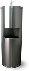 Zogics Floor Stand Gym Wipe Dispenser, Stainless Steel Wipe Dispenser with High Capacity Built-in Trash Can and Back Door Access