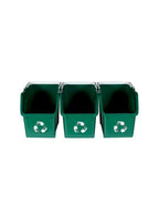 6 Gallon Stackable Recycling Bins for Homes, Garages, Offices Made of 100% Recycled Plastic - (Green, 12 Pack)