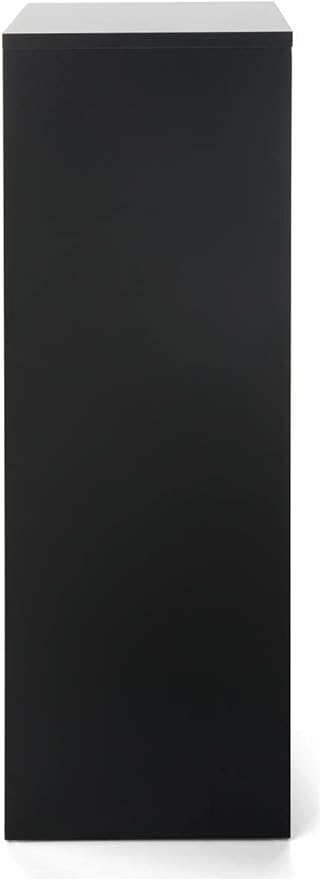 Displays2go, Portable Gallery Pedestal, Laminated Particle Board, Melamine Construction – Black Finish (WDCUBEBLK3)