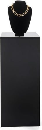 Displays2go 30" Tall Floor Standing Pedestal Stand with 12.5” Square Top, Black (WDCUBEBLK2)