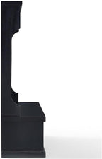 Pemberly Row Tall Entryway Hall Tree with Storage Bench in Distressed Black
