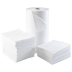 Brady SPC BPO200 Basic Oil-Only Light Weight Absorbent Pad, White, 15" L x 17" W. Perforated. 200 pads per roll