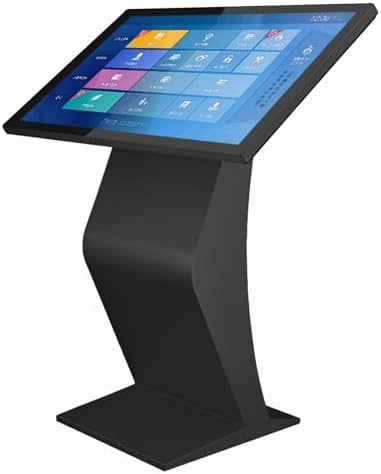 22" LCD Digital Signage Kiosk, Capacitive Touch Screen Display, K-Style Stand for Mall Navigation, Self-Ordering, Advertising Solutions, Black 22 Inch