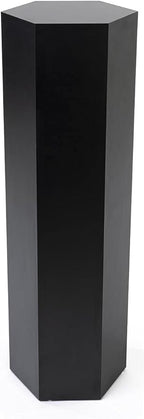 Displays2go Hexagonal Pedestal Display, Laminate, 42-inch Tall - Black (SMHEXPD42BLK)