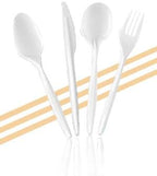 Plastic Forks, Disposable Silverware cutlery, White, Bulk 1000 Count,